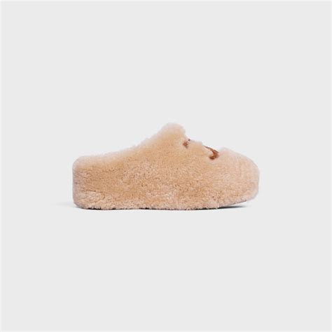 celine women loafer ss19|CELINE ELENA MULE IN SHEARLING .